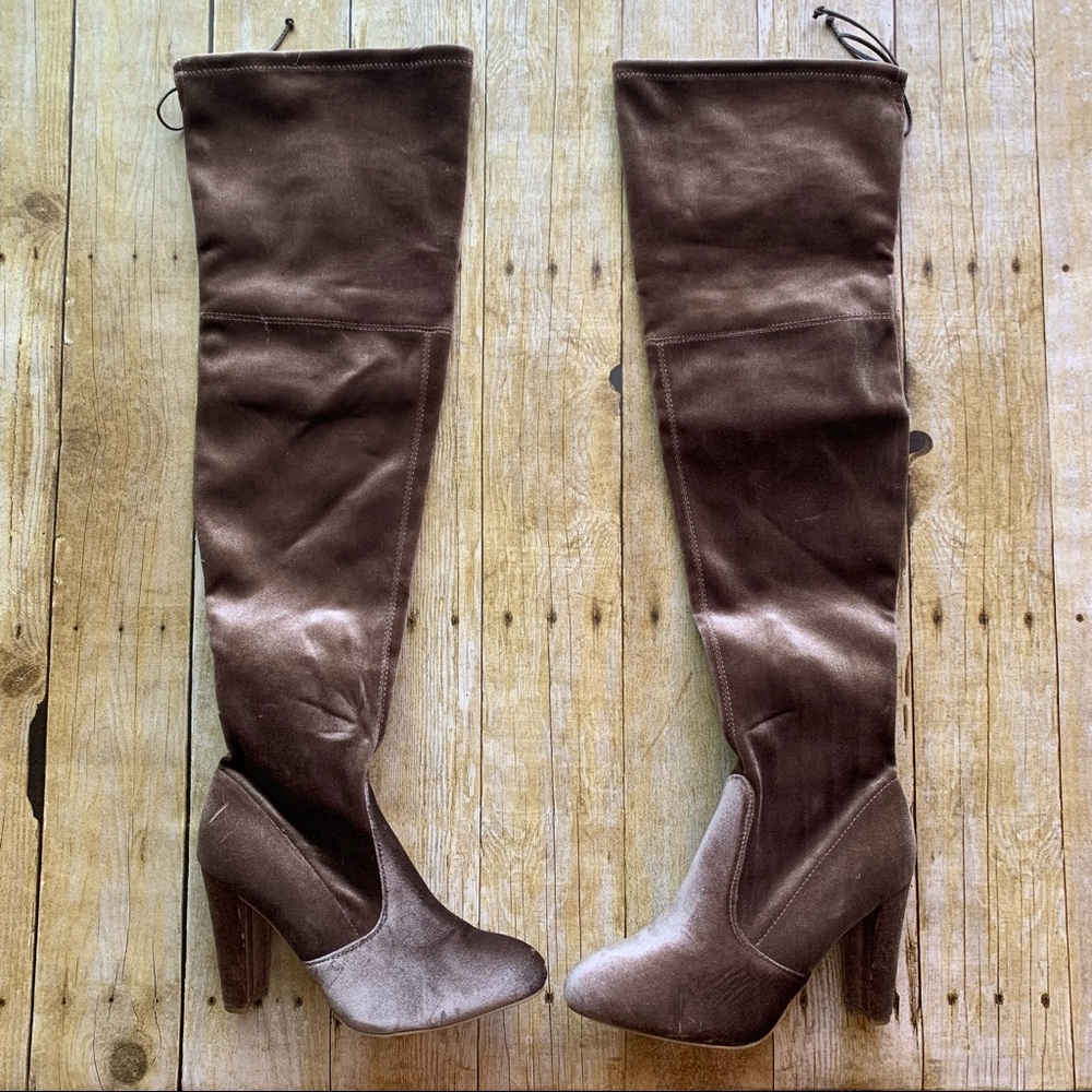 Charlotte Russe Brown Suede Thigh Boots